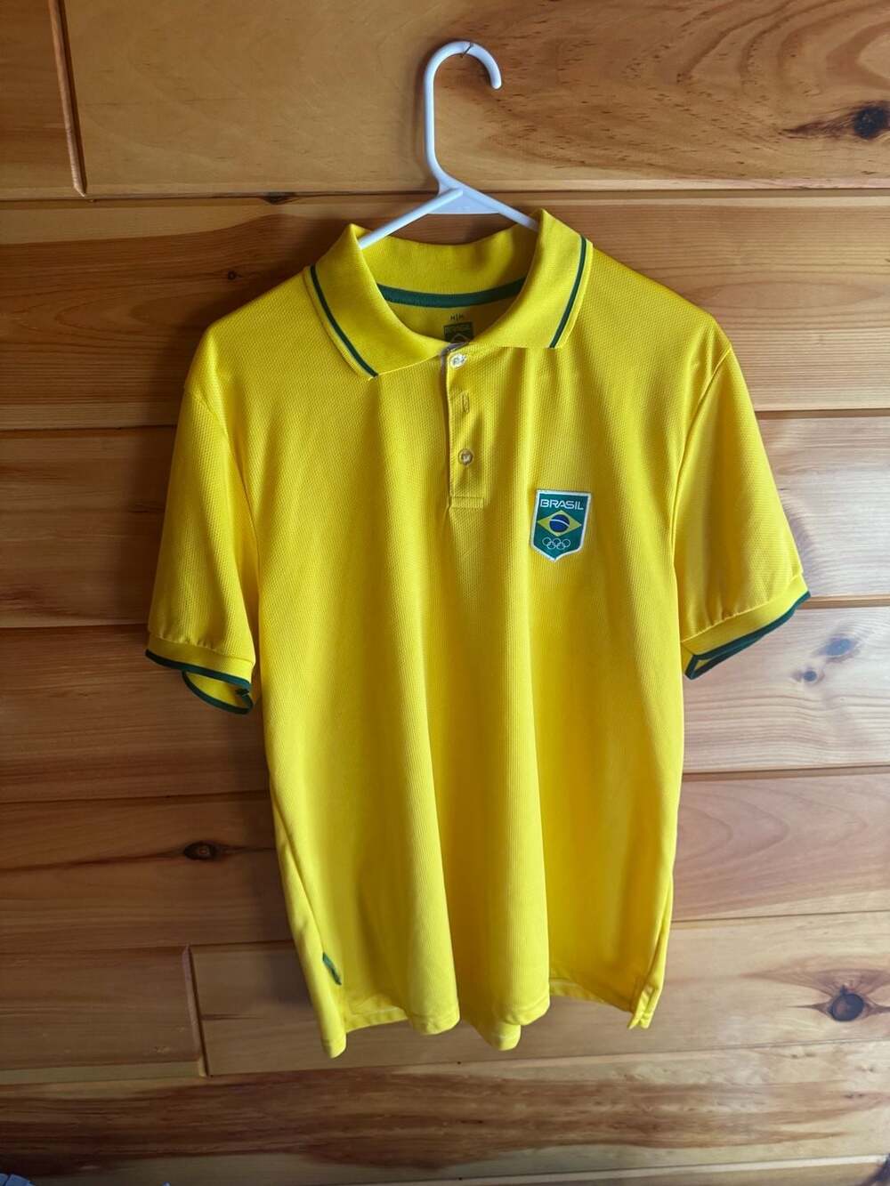 Team Brasil Olympic Committee Yellow Polo Shirt Men’s Medium Brazil